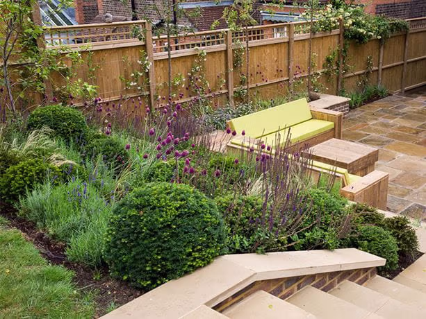 Featherboard Fence Panels With Premier Square trellis Rear